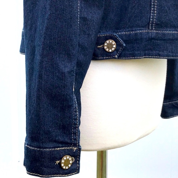 NWOT BACCINI Dark Denim Unlined Jean Jacket Size Medium - Picture 10 of 16